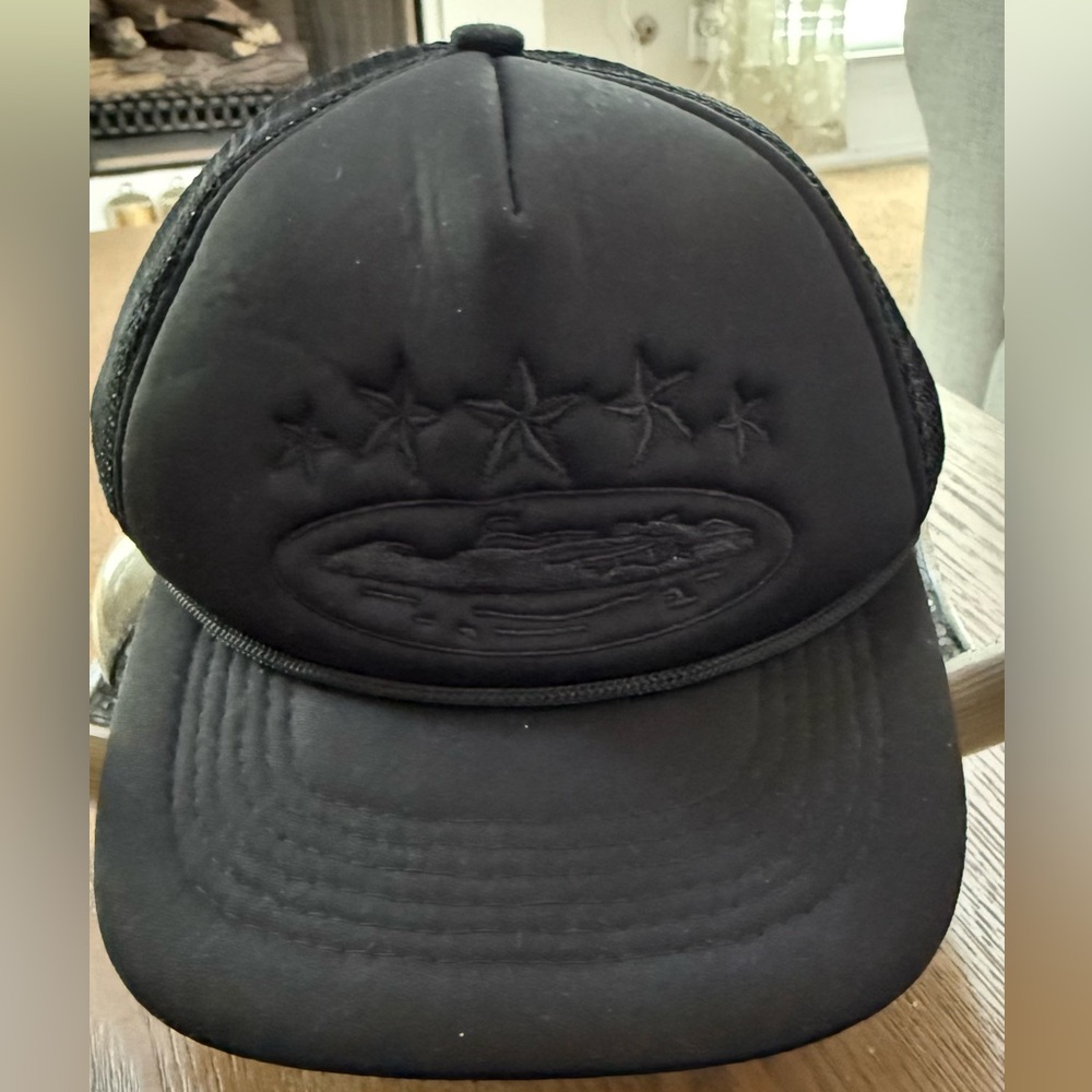 Cortez Black Embroidered Trucker Hat